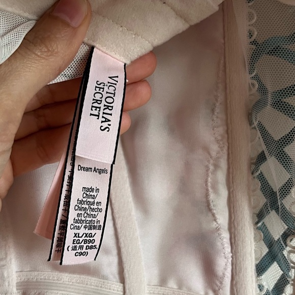 Victoria's Secret Dream Angels Lace up Bra top embroidery floral white boho rare - Picture 10 of 14